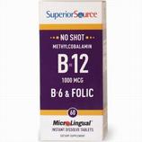 No Shot B-12 Methylcobalamin w/ B-6 & Folic Acid 1000 mcg 60 Tabs
